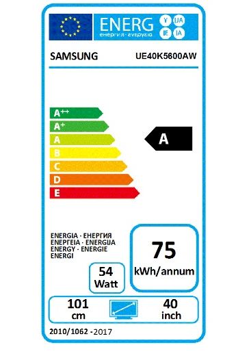 Etykieta Energetyczna K5600 / fot. Samsung