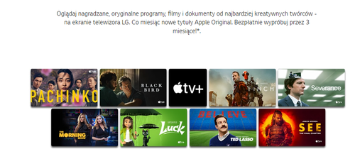 Promocja na Apple TV+ od LG