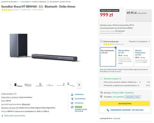 Sharp HT-SBW460
