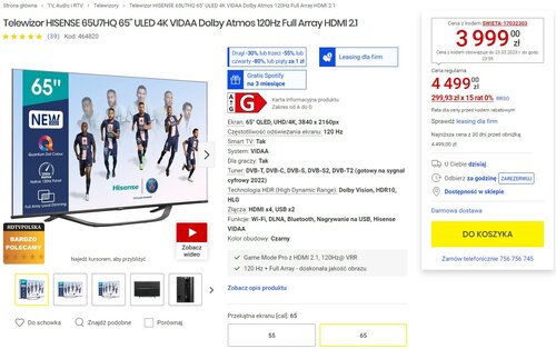 HISENSE 65U7HQ