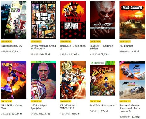 Promocje w sklepie Xbox