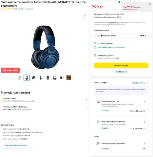 Audio-Technica ATH-M50xBT2 DS promocja