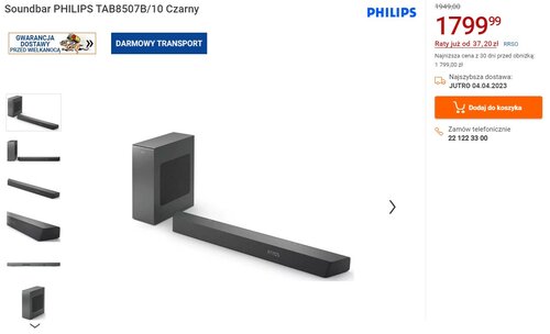 PHILIPS TAB8507/10 promocja