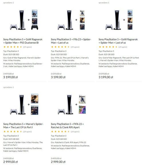 Sony PlayStation 5 z grami i padem w promocji