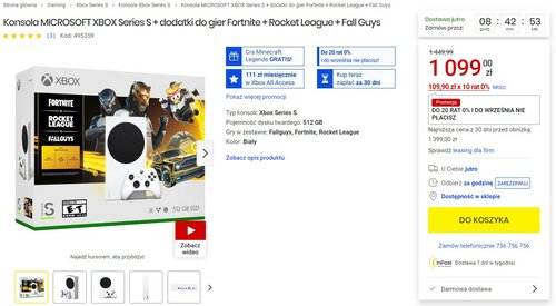 Promocja na konsolę Xbox Series S z dodatkami do gier F2P