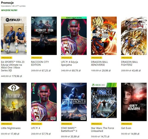 Promocje na gry w sklepie Xbox
