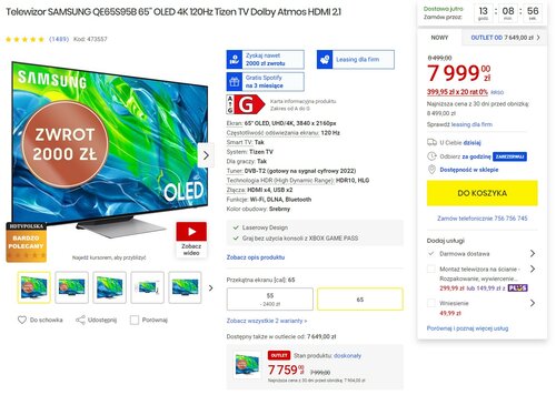 SAMSUNG QE65S95B