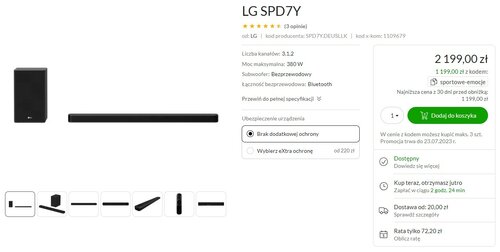 Soundbar LG SPD7Y promocja