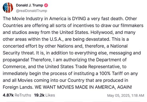 Donald Trump w swoim serwisie społecznościowym Truth