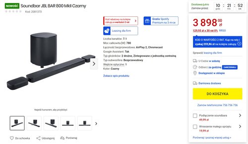 soundbar jbl bar mk ii promocja media expert