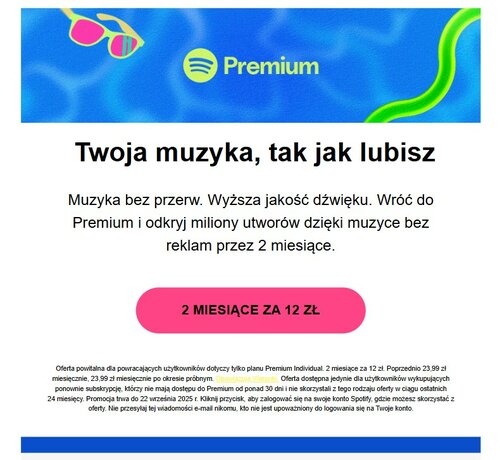 promocja Spotify dla powracających użytkowników/ fot. Spotify