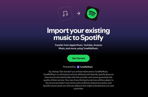 Spotify import playlist tune my music