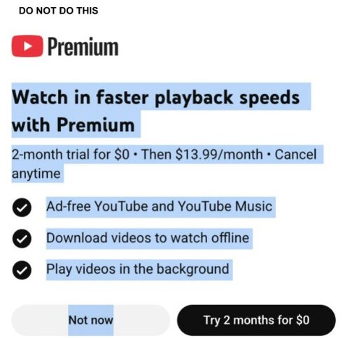 płatna funkcja regulacji prędkości na YouTube/fot. Reddit