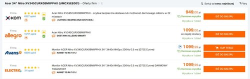 Acer Nitro XV345CURX0BMIIPPHX