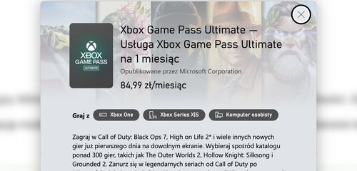 Tańsza subkrypcja Xbox Game Pass Ultimate / fot. Microsoft