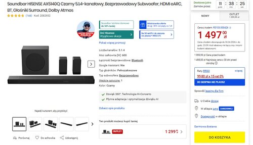 Soundbar hisense ax5140q