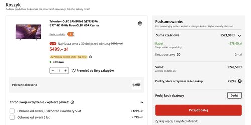 Promocja na telewizor Samsung OLED 77S85F w Media Markt
