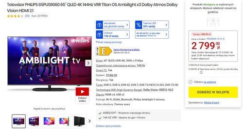 Philips 65PUS9060 / fot. Media Expert